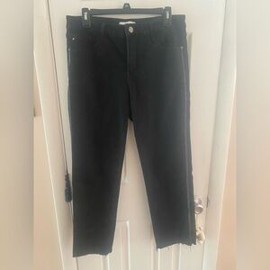 Skinny Girl Black Denim Jeans with Frayed Hem